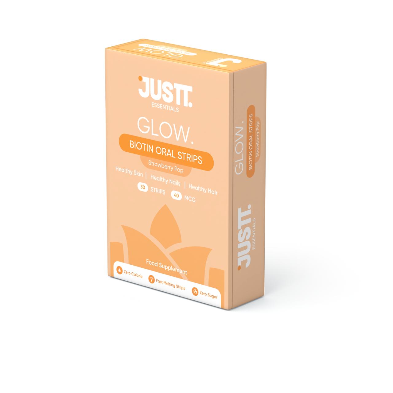 Justt Glow, Biotin (Sesbania Extract 10000mg), Helps improve hair health, glowing Skin and stronger nails