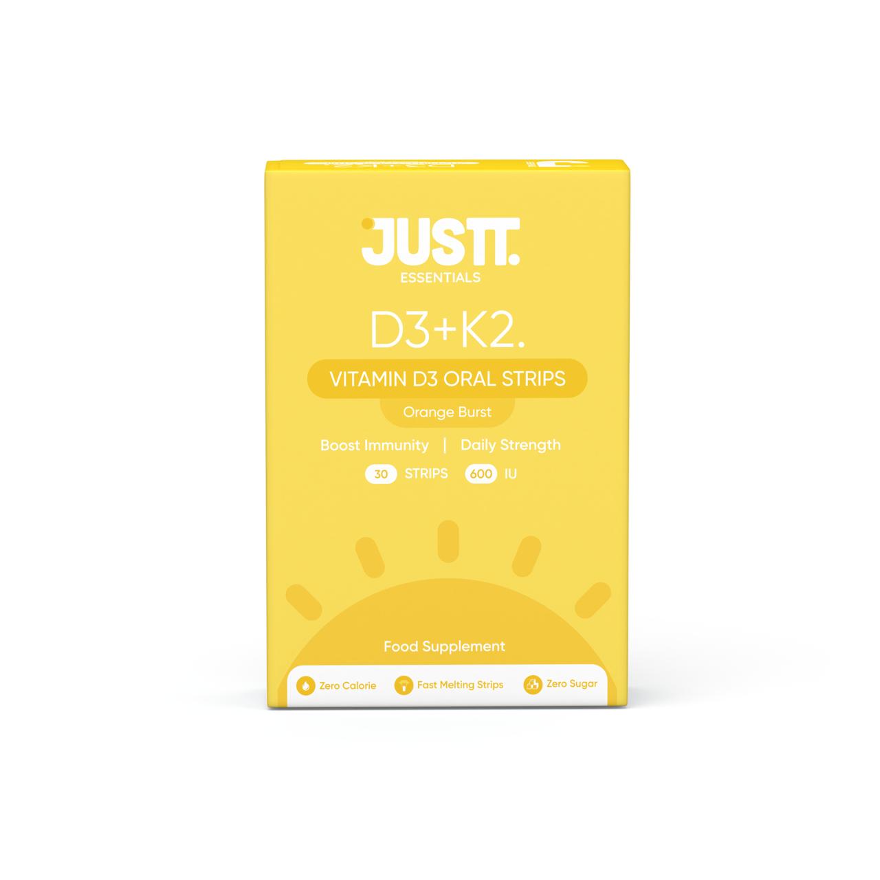 Vitamin D3 (600 IU) + K2 (MK-7) Fast-Dissolving Oral Strips | Orange Burst Flavor