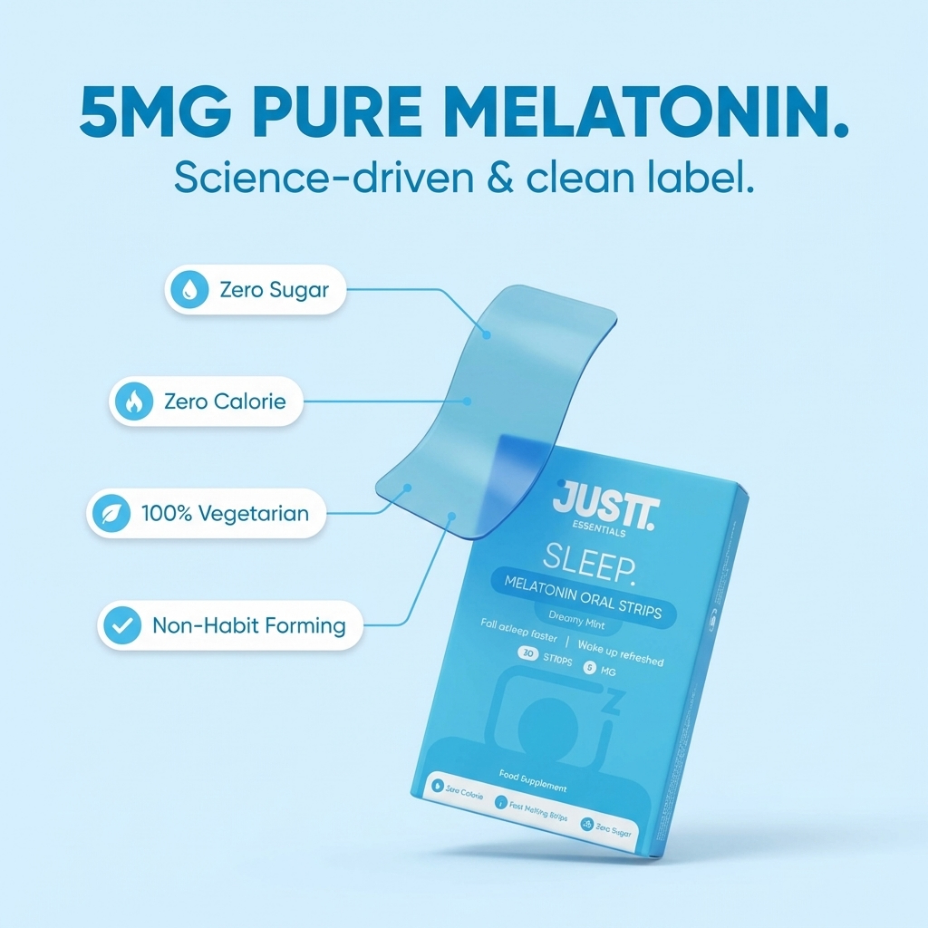 Justt Sleep, Melatonin, Helps improve sleep